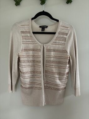White House Black Market Gold Cardigan